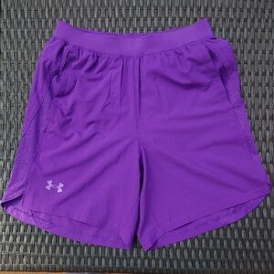 Under Armour Men's Launch Purple Athletic Shorts